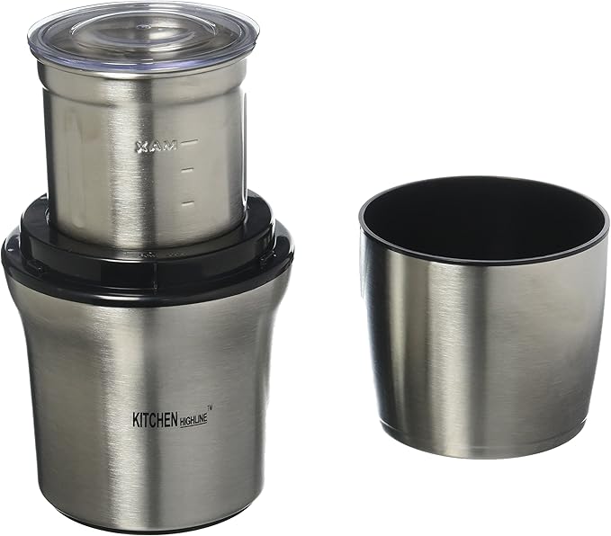 342612 SP-7412S Stainless Steel Wet and Dry Coffee/Spice/Chutney Grinder with Two Bowls, 220V (Not for USA - European Cord)