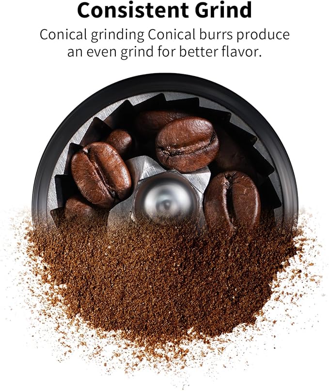 SHARDOR Anti-static Conical Burr Coffee Grinder Electric, Automatic Coffee Bean Grinder for Espresso French Press Drip Coffee Adjustable Burr Mill with 10 Precise Grind Settings for Home Use,