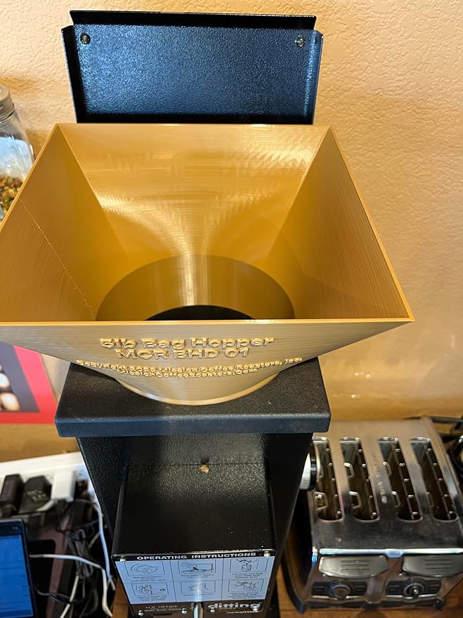 Bulk 5 pound expansion hopper compatible with Ditting 1203 and 1403 commercial coffee grinders. Funnel color is BLACK in this listing. Funnel only. Grinder not included.