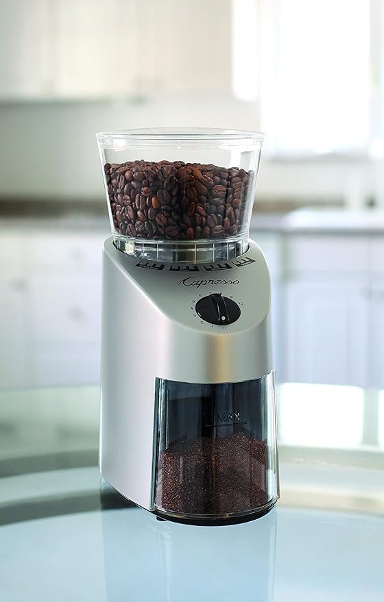 Capresso 560.04 Infinity Conical Burr Grinder, Brushed Silver (Renewed)