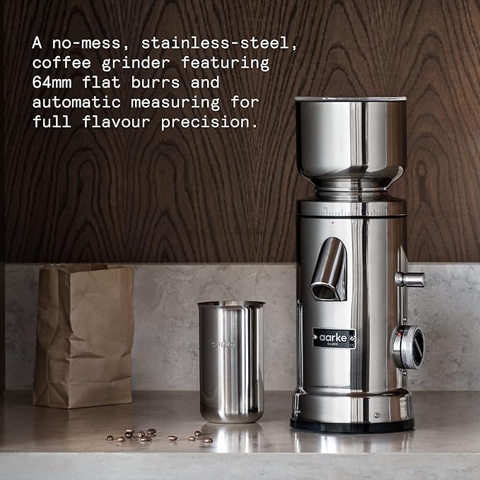 Aarke Coffee Grinder - Electric Coffee Bean Grinder, Stainless Steel, Adjustable Grind Size Dial, Large Capacity