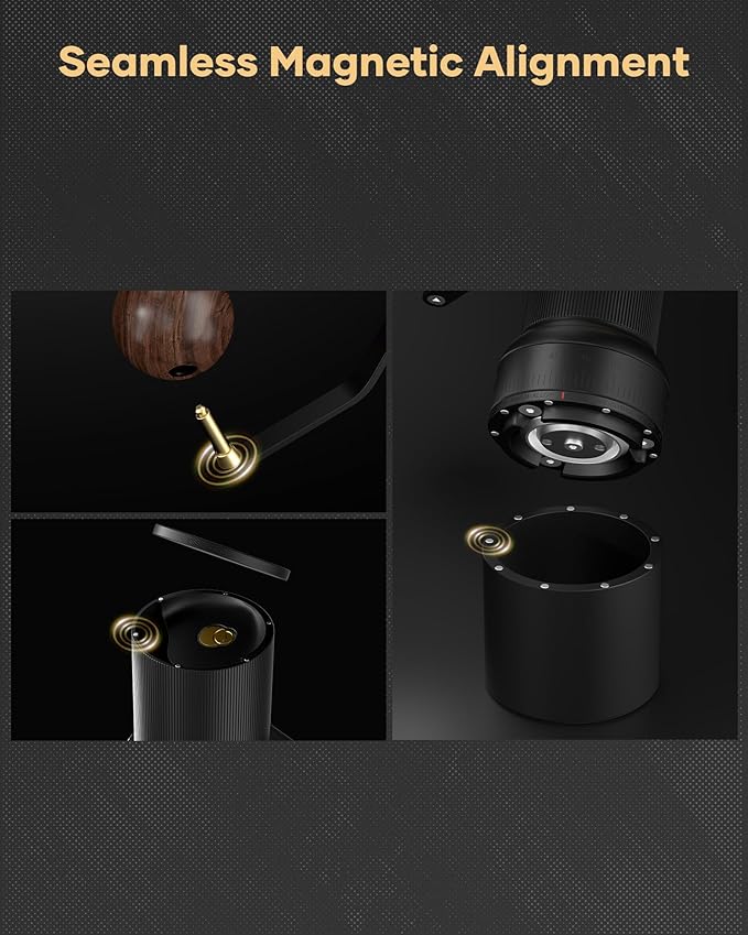 Cocinare ESSENCE GO B38 Pro Manual Coffee Grinder – with Carrying Case Hand Grinder Capacity 30g, Vertex10 Cut Burr & 80 Grind Settings, Perfect for Pour-over, Espresso, Cold Brew (Obsidian Black)