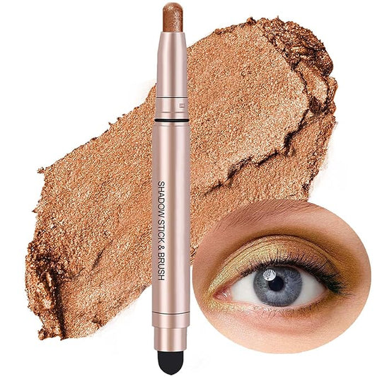 Eyeshadow Stick Makeup, Waterproof Hypoallergenic Long Lasting Cream Eye Shadow Pencil, Highlighter Matte Crayon eyes liner, Glitter Primer Palette Shimmer Eyeliner Pen, Clove Shimmer