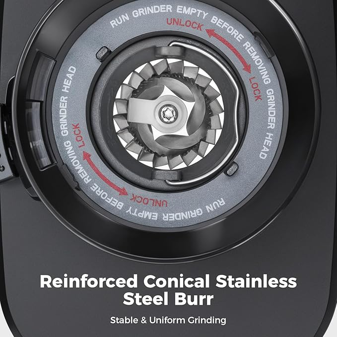Burr Coffee Grinder, Electric Coffee Grinder with 51 Grind Settings, Precision Timer, Stainless Steel Espresso Grinder with Anti-Static Design, Easy Clean and 3 Modes