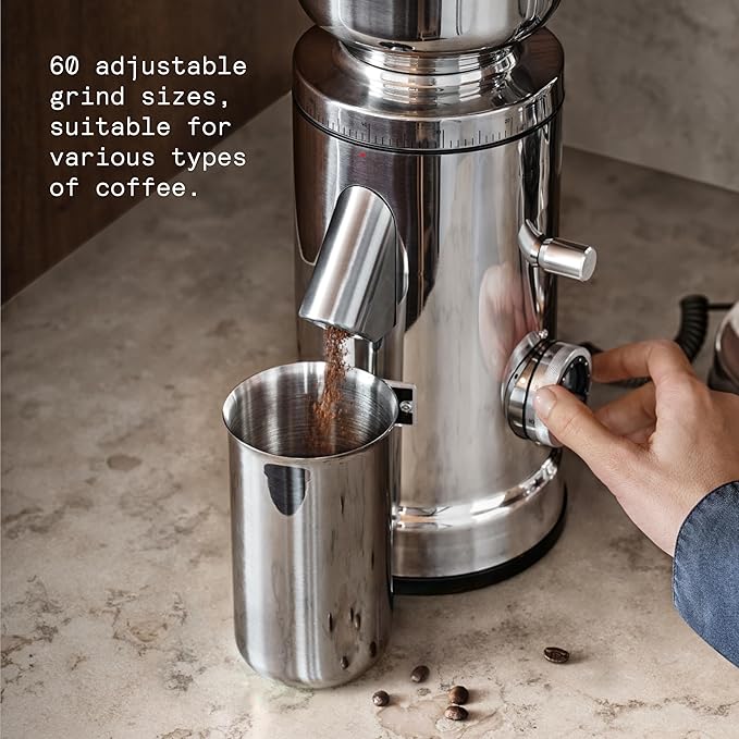 Aarke Coffee Grinder - Electric Coffee Bean Grinder, Stainless Steel, Adjustable Grind Size Dial, Large Capacity