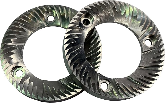 64mm Flat Coffee Bean Grinding Blade Burr With 12 Inner Breakers 56 teeth, Compatible to mostly 64mm Flat Burr Coffee Grinder Machines Replacement Repair Milling Parts & Accessories 1 Set 2pc