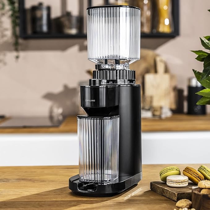 ZWILLING Enfinigy Burr Coffee Grinder Electric, 140 Coffee Grinding Options from Espresso to Drip Coffee, Black