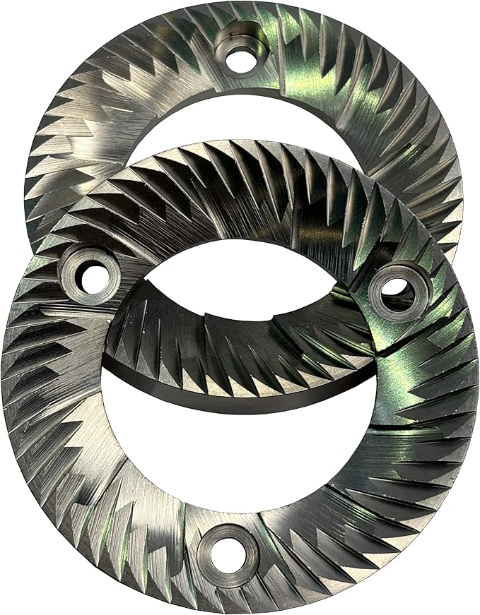 64mm Flat Coffee Bean Grinding Blade Burr With 12 Inner Breakers 56 teeth, Compatible to mostly 64mm Flat Burr Coffee Grinder Machines Replacement Repair Milling Parts & Accessories 1 Set 2pc