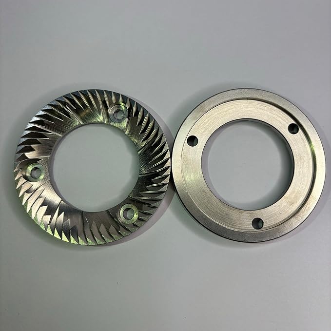 64mm Flat Coffee Bean Grinding Blade Burr With 12 Inner Breakers 56 teeth, Compatible to mostly 64mm Flat Burr Coffee Grinder Machines Replacement Repair Milling Parts & Accessories 1 Set 2pc