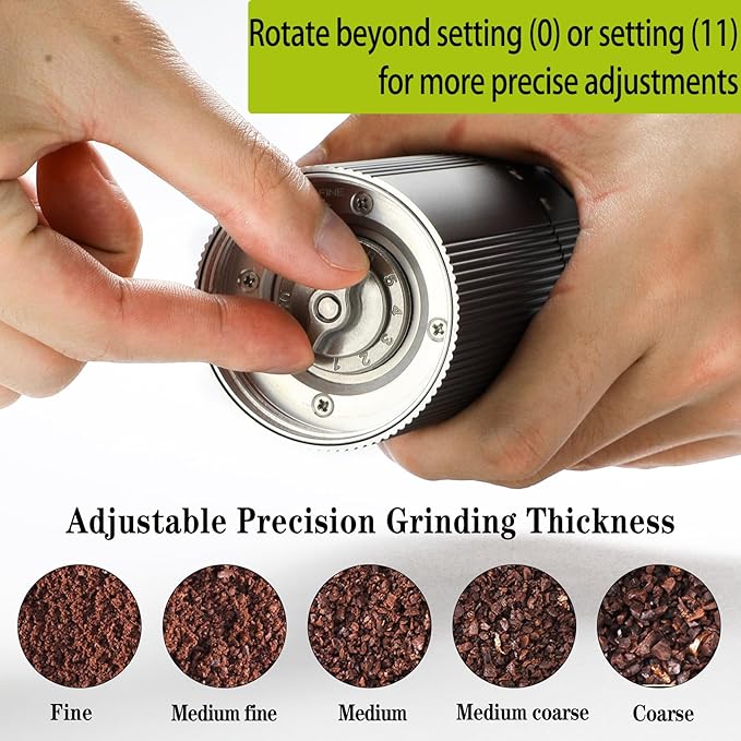 Portable Coffee Grinder Electric Burr Coffee Grinder with 45 Adjustable Settings, Rechargeable Coffee Grinders for Espresso, Travel, Camping and Office (Black)