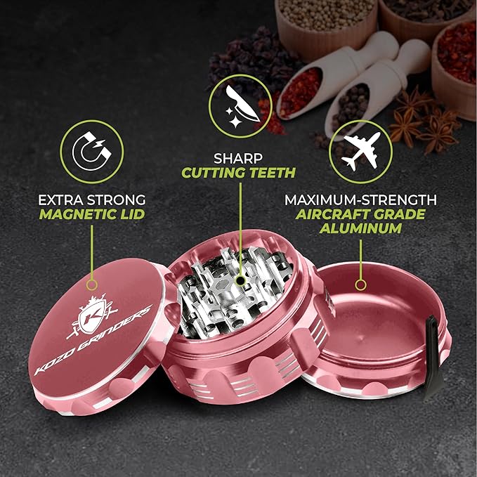 2.5 Inch Grinder Mills, Aluminum (Rose Gold)