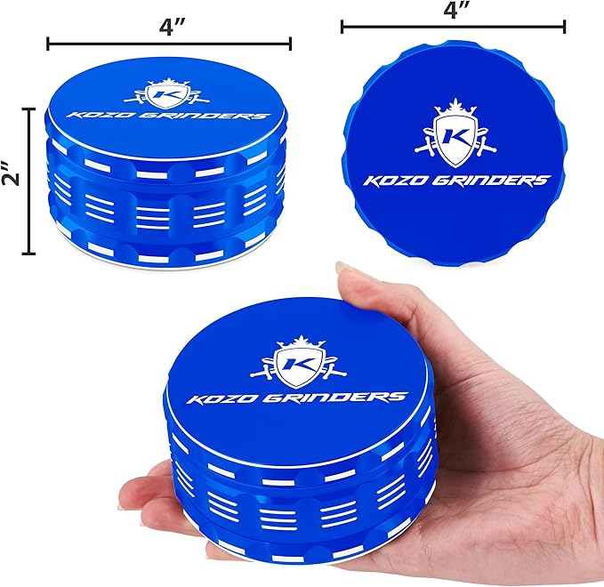 4 Inch Grinder Mills, Aluminum (Blue)