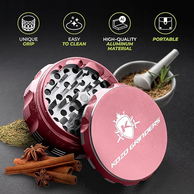 2.5 Inch Grinder Mills, Aluminum (Rose Gold)