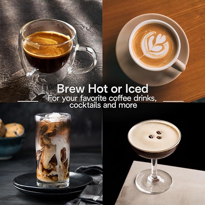 De'Longhi Dedica Duo Compact Espresso Machine - Cold Brew Coffee Maker with Milk Frother Wand- for Espresso, Hot & Iced Coffee, Cappuccinos, Lattes & Home Barista Brewing, Stainless Steel Finish