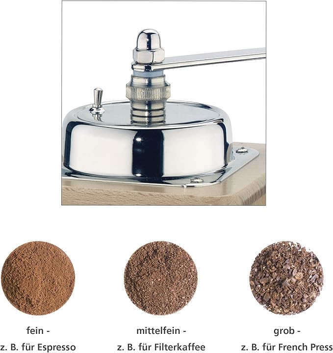 Zassenhaus Brasilia Coffee Mill, Beechwood Manual Coffee Bean Grinder, Traditional Hand Crank Coffee Mill (Dark)