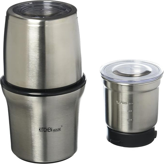 342612 SP-7412S Stainless Steel Wet and Dry Coffee/Spice/Chutney Grinder with Two Bowls, 220V (Not for USA - European Cord)