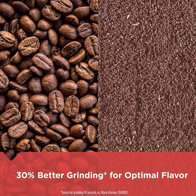 BLACK+DECKER Touch Coffee Grinder,2/3 Cup Coffee Bean Capacity,Spice Grinder,Touch Push-Button Control -150 Watts -Stainless Steel Blades,(Pack of 4)